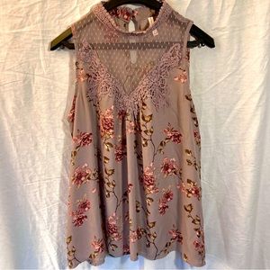 Sleeveless floral blouse